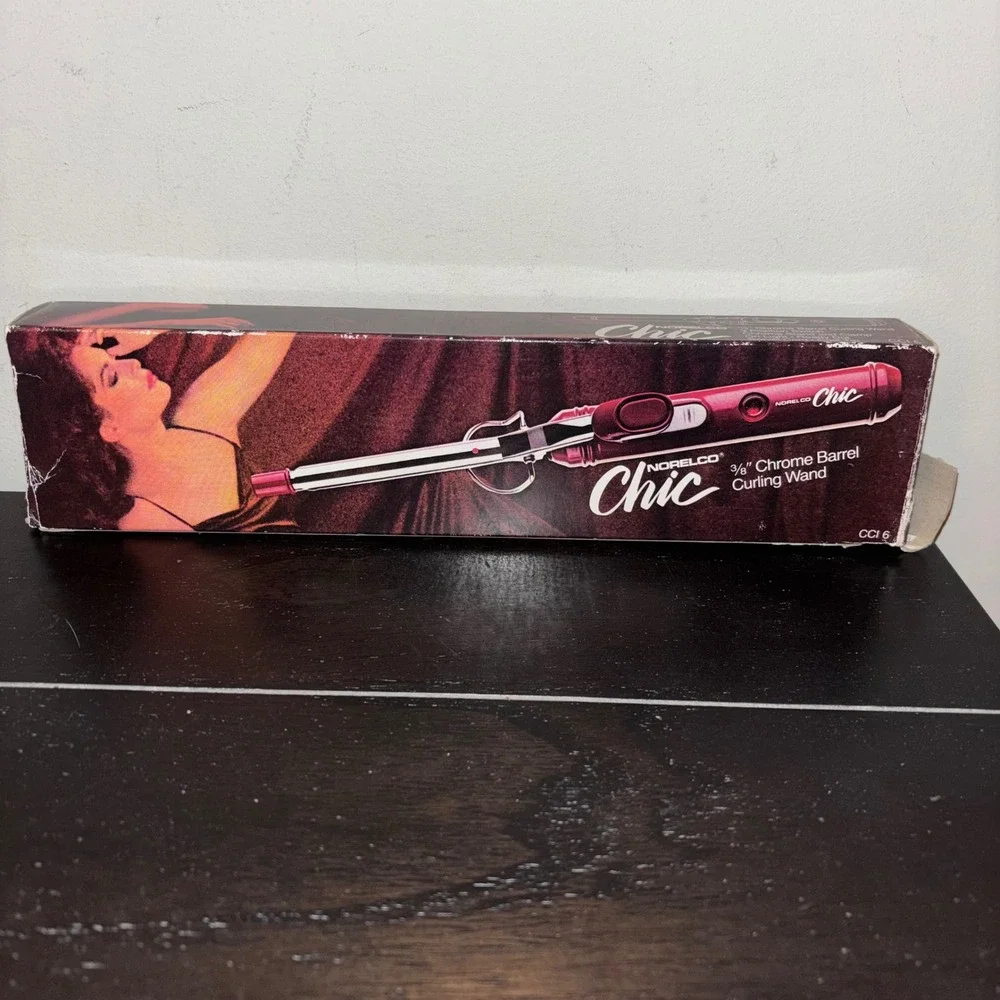 Vintage | Norelco Chic‎ | Original Box | 3/8 Chrome Barrel | WORKS | Curling